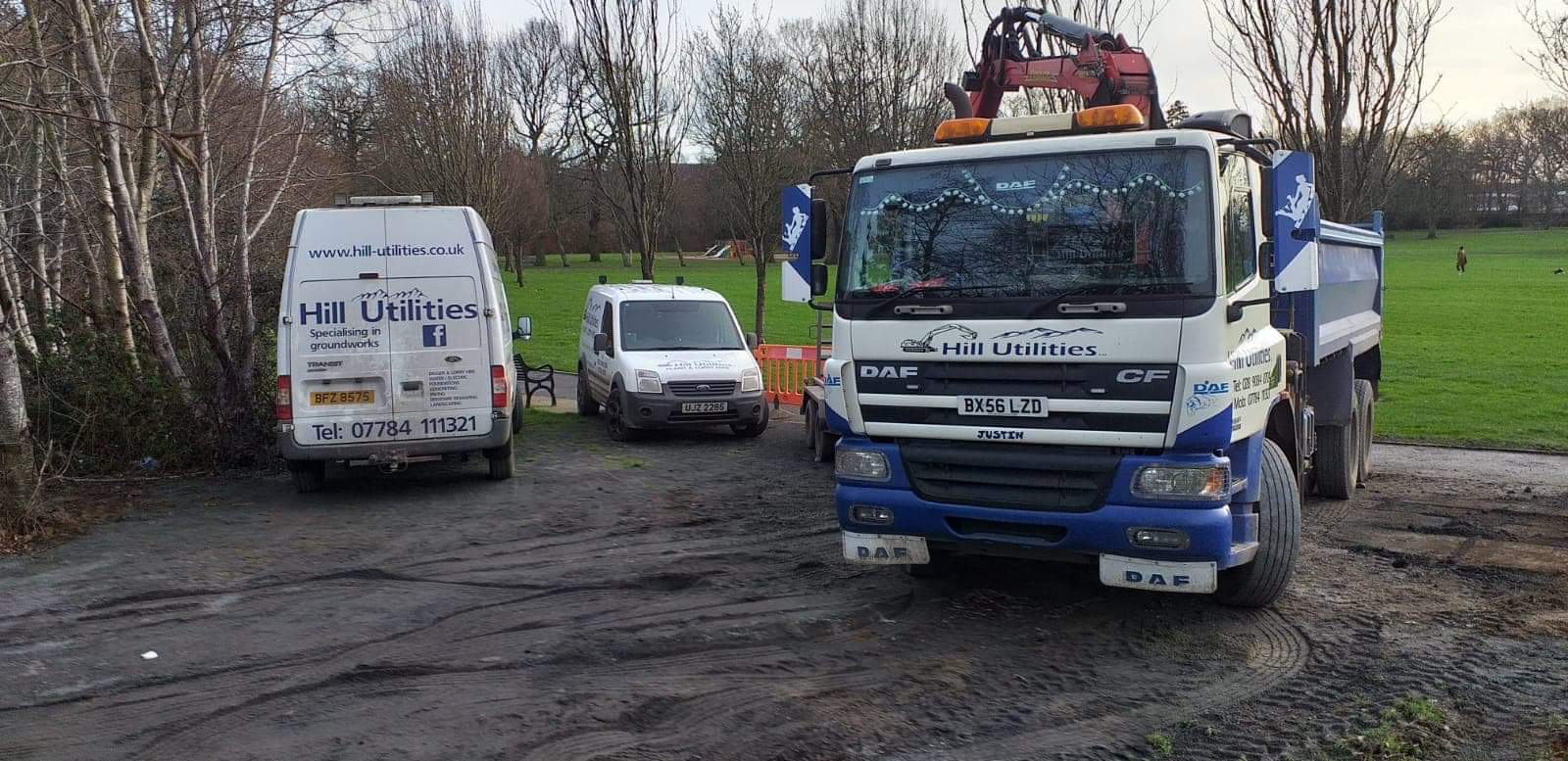 The Hill Utilities vehicle and plant fleet on site.